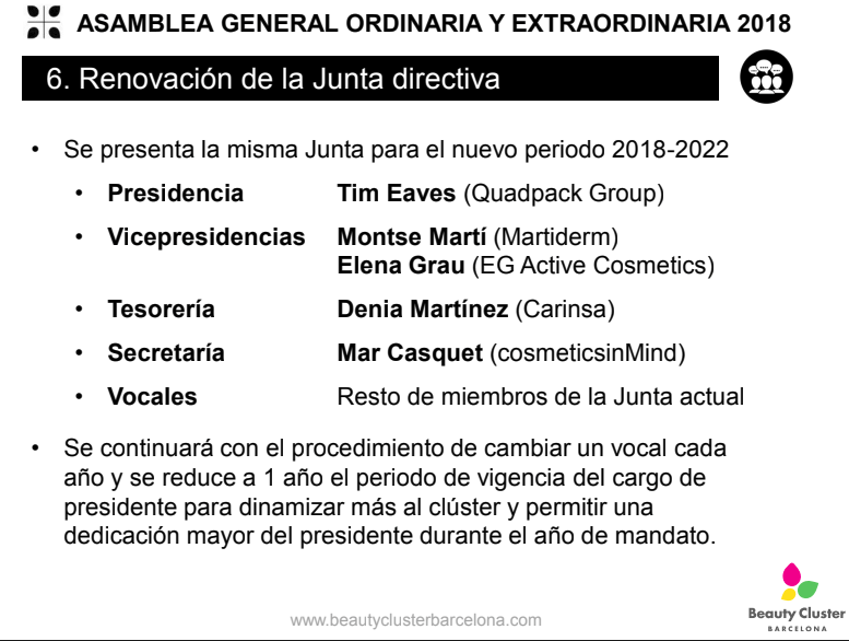 Asamblea General Ordinaria - Nueva Junta BCB