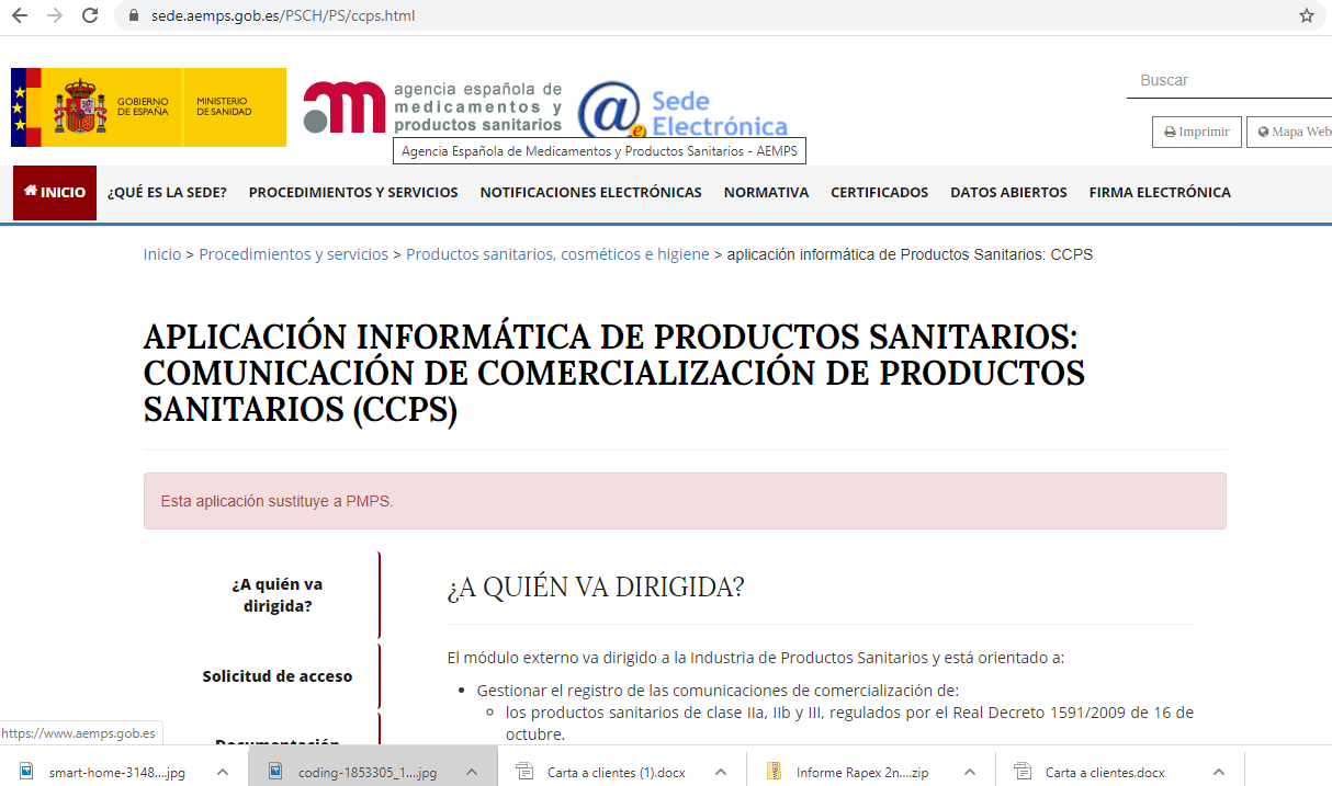 Aplicación PMPS y CCPS